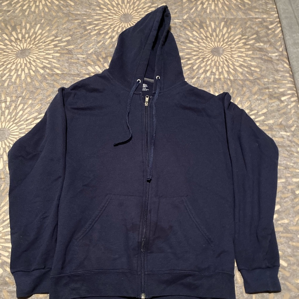 Navy blue zip up jacket